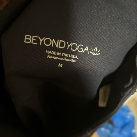 Beyond Yoga Alloy Ombre High Waisted Leggings Navy Blue Silver- Size Medium - Picture 8 of 9